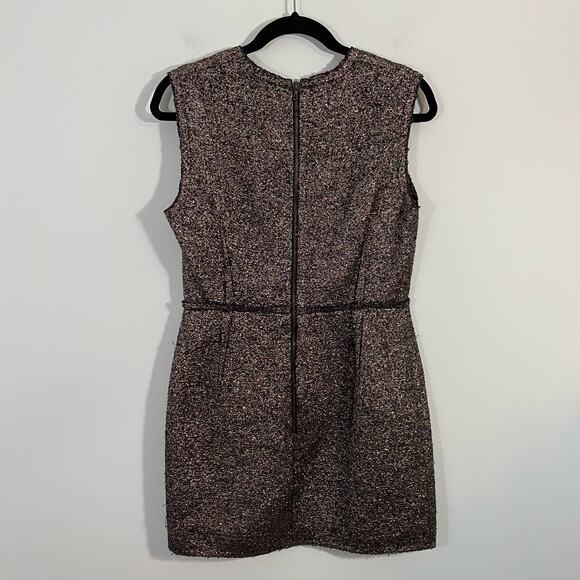 Lanvin River 2011 Women's Gold & Silver Tweed Sheath Dress Size 42 - Picture 6 of 7